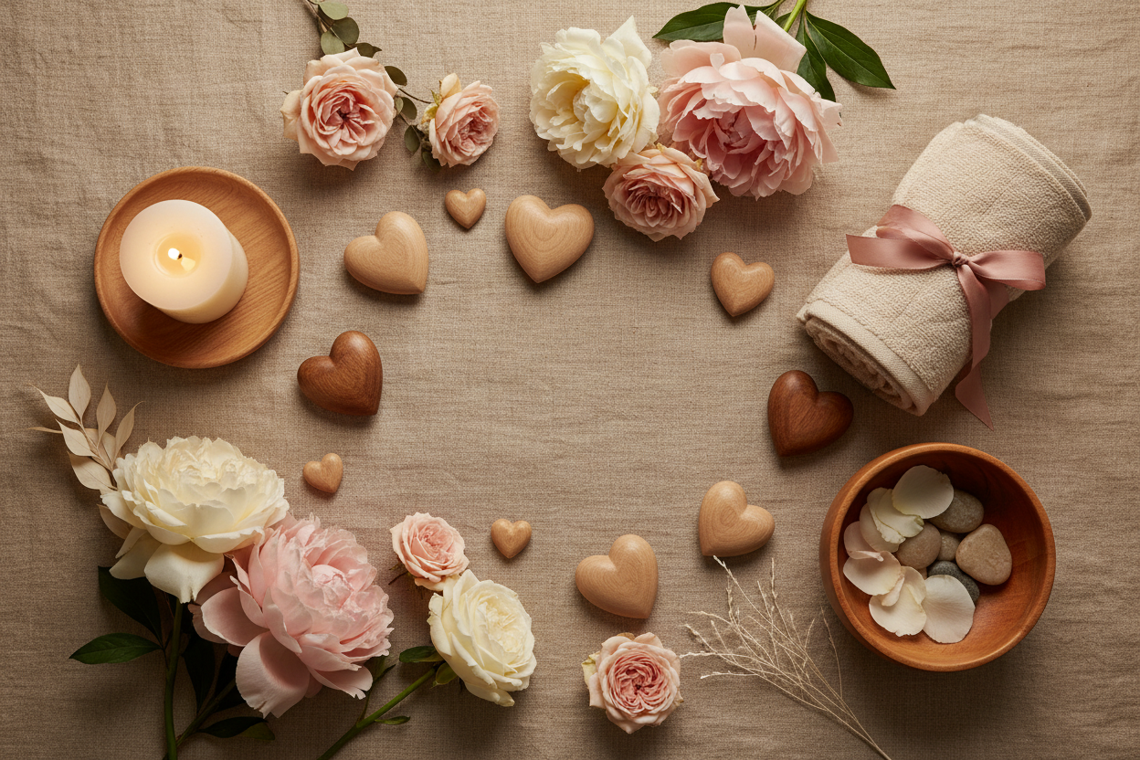 Minimalistyczna kompozycja walentynkowa